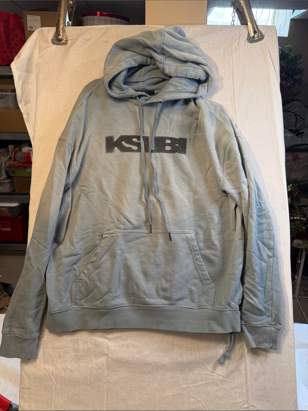 Ksubi Dusty Light Blue Logo Pullover Hoodie